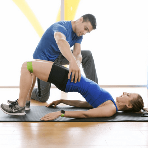 Physiotherapist treating a patient