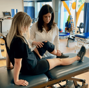 Physiotherapist treating a brace patient