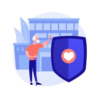 a man with a protective shield in front of his home